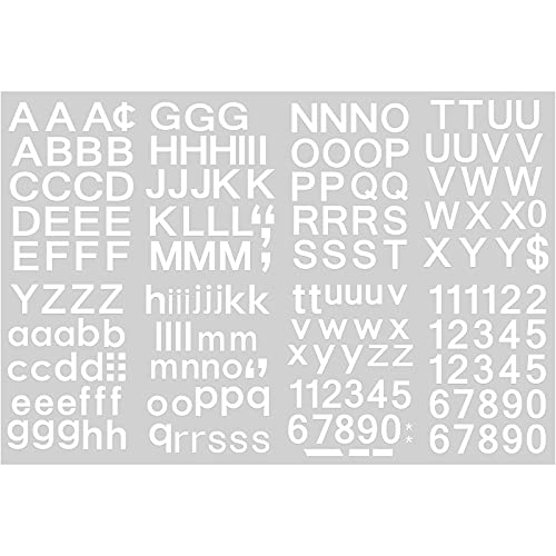 202 Stücke 4 Blätter Selbstklebendes Vinyl Buchstaben Nummern Kit, Briefkasten Nummern Aufkleber für Schilder, Fenster, Tür, Autos, Haus, Adressnummer (Weiß, 0,5 Zoll) von Outus
