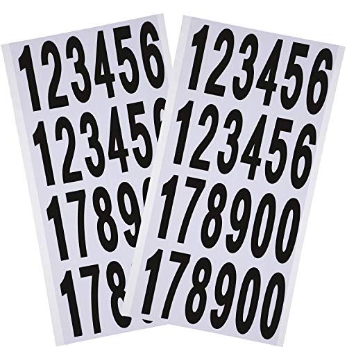 Outus 10 Blatt selbstklebende Nummernaufkleber für Briefkasten, Zahlen, Vinyl, Schwarz und Weiß, 7,6 x 2,5 cm und 5 x 2,5 cm, schlicht Outus 10 Blatt selbstklebende Nummernaufkleber für Briefkasten, Zahlen, Vinyl, Schwarz und Weiß, 7,6 x 2,5 cm und 5 x 2,5 cm, schlicht von Outus