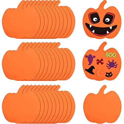 Outus 30 Stück Kürbisse aus Schaumstoff, Halloween, Kürbisformen aus Schaumstoff, Bastelset für Halloween, Handwerk, für Kinder, Partydekoration von Outus