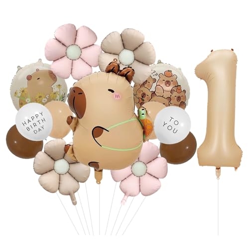 14 Stk Capybara Luftballons Geburtstag Set, Capybara Party Ballons, Capybara Helium Ballons Geburtstags, Cartoon Tiere Luftballon Geburtstage, Gänseblümchen für Capybara Kinder Geburtstag Party Deko 14 Stk Capybara Luftballons Geburtstag Set, Capybara Party Ballons, Capybara Helium Ballons Geburtstags, Cartoon Tiere Luftballon Geburtstage, Gänseblümchen für Capybara Kinder Geburtstag Party Deko von Ovanda