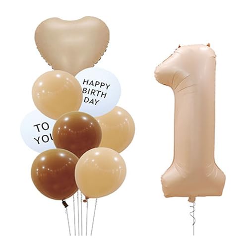 Ovanda 9 Stück 1. Junge Geburtstag Deko, Folienballon 1, 1. Happy Birthday, Helium Ballon, Erster Geburtstag, Ballons 1. Happy Birthday, Folienballon 1, Happy Birthday Deko, für Junge Mädchen 1 Jahr von Ovanda