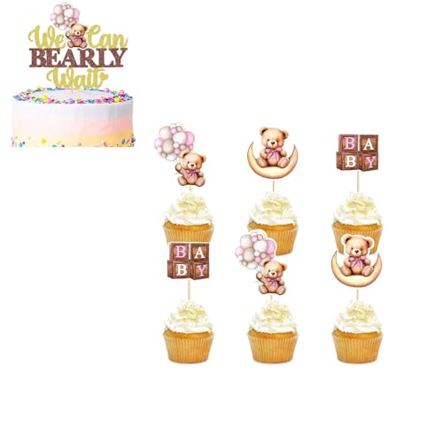 Ovanda 13 Stück Rosa Bär Cupcake Topper, Baby Shower Kuchendekoration,Mädchen Babyparty Kuchen Tortendeko,Oh Baby Cake Topper,Bären Gender Reveal Geburtstagstorte,Topper Geburtstag Cake,Bär Tortendeko Ovanda 13 Stück Rosa Bär Cupcake Topper, Baby Shower Kuchendekoration,Mädchen Babyparty Kuchen Tortendeko,Oh Baby Cake Topper,Bären Gender Reveal Geburtstagstorte,Topper Geburtstag Cake,Bär Tortendeko von Ovanda