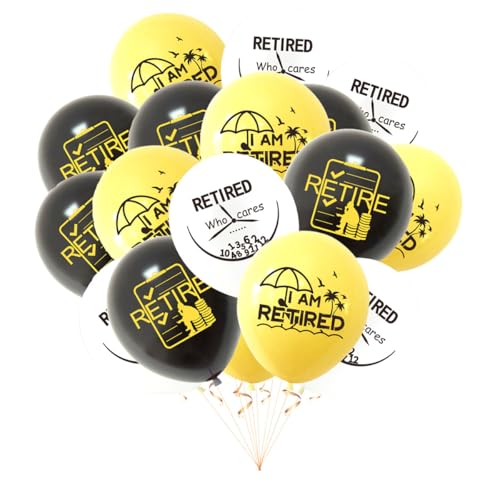 Ovanda 18 Stück Ruhestand Luftballons, Renteneintritt Deko, Endlich Rente, Latexballons Deko Set, Helium Ballons Dekoration, Deko Rente Ruhestand, für Männer Frauen Renteneintritt Pensionierung Party von Ovanda