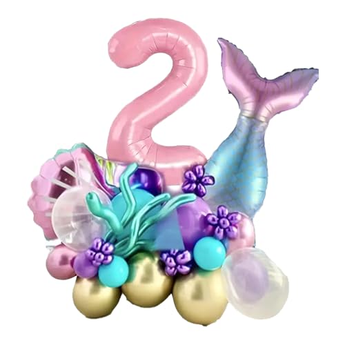 Ovanda 24 Stück 2 Jahr Meerjungfrau Geburtstag Deko,Geburtstag Zahl 2,Meerjungfrau Luftballons,Muschelballons,Mermaid Folienballon,LatexBallons,Geburtstags Deko Mädchen,Unterwasser Thema Party Supplie Ovanda 24 Stück 2 Jahr Meerjungfrau Geburtstag Deko,Geburtstag Zahl 2,Meerjungfrau Luftballons,Muschelballons,Mermaid Folienballon,LatexBallons,Geburtstags Deko Mädchen,Unterwasser Thema Party Supplie von Ovanda
