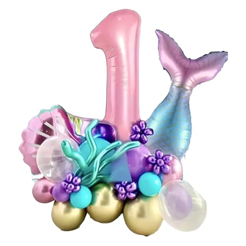 Ovanda 24 Stück Meerjungfrau 1 Jahre Geburtstag Deko, Luftballon Meerjungfrau, Mermaid Muschel Ballon, Mermaid Folienballon, 1 Jahre Mädchen Geburtstag Dekoration, für Unterwasserwelt Kindergeburtstag Ovanda 24 Stück Meerjungfrau 1 Jahre Geburtstag Deko, Luftballon Meerjungfrau, Mermaid Muschel Ballon, Mermaid Folienballon, 1 Jahre Mädchen Geburtstag Dekoration, für Unterwasserwelt Kindergeburtstag von Ovanda