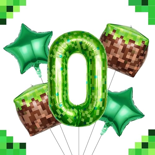 Ovanda 5 Stück Pixelmotiv Riesige Grüne Pixel Miner Thema Luftballon 0, Grasblöcke Luftballon, 100 CM 40 Zoll XXL Luftballon Zahlen 0, Mining Große Zahlenluftballons 0, Folienballon Buchstaben 0 Ovanda 5 Stück Pixelmotiv Riesige Grüne Pixel Miner Thema Luftballon 0, Grasblöcke Luftballon, 100 CM 40 Zoll XXL Luftballon Zahlen 0, Mining Große Zahlenluftballons 0, Folienballon Buchstaben 0 von Ovanda