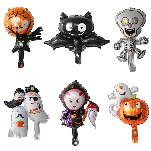 Ovanda 6 Stück Halloween Folienballons,Fledermaus Luftballon,Kürbis Helium Ballon,Ghost Folienballon,Halloween Party Zubehör,Geister Schädel Ballon,Kinder Grusel Party Deko,Halloweens Thema Party Deko Ovanda 6 Stück Halloween Folienballons,Fledermaus Luftballon,Kürbis Helium Ballon,Ghost Folienballon,Halloween Party Zubehör,Geister Schädel Ballon,Kinder Grusel Party Deko,Halloweens Thema Party Deko von Ovanda