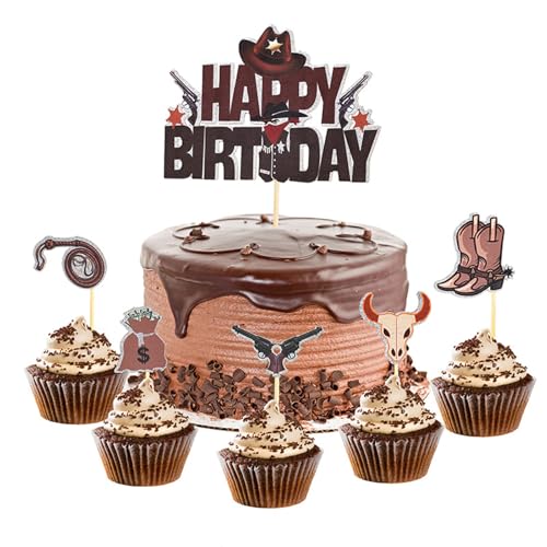 Ovanda 6 Stück Happy Birthday Tortendeko, Western Cowboyhut Tortendeko, Happy Birthday Kuchendeko für Kindergeburtstag, Party, Muffin, Kuchen Topper, Kuchendeko Geburtstag Junge Western Cowboyhut Deko Ovanda 6 Stück Happy Birthday Tortendeko, Western Cowboyhut Tortendeko, Happy Birthday Kuchendeko für Kindergeburtstag, Party, Muffin, Kuchen Topper, Kuchendeko Geburtstag Junge Western Cowboyhut Deko von Ovanda