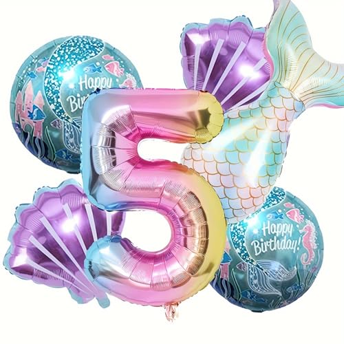 Ovanda 6 Stück Meerjungfrau Luftballons, 5 Jahr Kindergeburtstag Deko Mädchen,Bunt Meerjungfrau Ballon,Meerjungfrauen Geburtstag Deko 5 Jahre,Happy Birthday Folienballon,Meerjungfrauen Thema Party Set Ovanda 6 Stück Meerjungfrau Luftballons, 5 Jahr Kindergeburtstag Deko Mädchen,Bunt Meerjungfrau Ballon,Meerjungfrauen Geburtstag Deko 5 Jahre,Happy Birthday Folienballon,Meerjungfrauen Thema Party Set von Ovanda