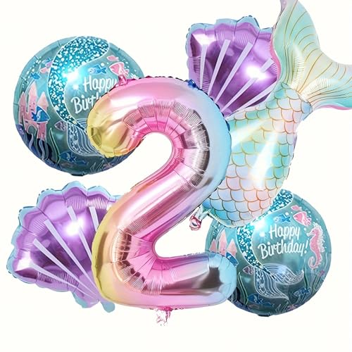 Ovanda 6 Stück Meerjungfrau Luftballons Set 2 Jahr, Meerjungfrau Deko Kindergeburtstag, Meerjungfrauen Mädchen Geburtstag Deko 2 Jahre, Meerjungfrauen Folienballon,Meerjungfrauen Ozean Mottoparty Deko Ovanda 6 Stück Meerjungfrau Luftballons Set 2 Jahr, Meerjungfrau Deko Kindergeburtstag, Meerjungfrauen Mädchen Geburtstag Deko 2 Jahre, Meerjungfrauen Folienballon,Meerjungfrauen Ozean Mottoparty Deko von Ovanda