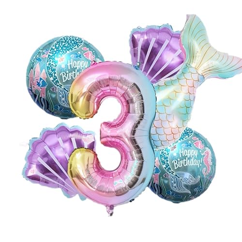 Ovanda 6 Stück Meerjungfrau Luftballons Set 3 Jahr,Meerjungfrau Folienballon,3. Geburtstag Dekoration Mädchen,Meerjungfrau Heliumballon,Kindergeburtstag Deko Mädchen,Meerjungfrau Ozean Mottoparty Deko Ovanda 6 Stück Meerjungfrau Luftballons Set 3 Jahr,Meerjungfrau Folienballon,3. Geburtstag Dekoration Mädchen,Meerjungfrau Heliumballon,Kindergeburtstag Deko Mädchen,Meerjungfrau Ozean Mottoparty Deko von Ovanda