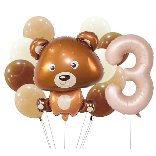 Ovanda Bär Geburtstagsdeko 3 Jahre, braune Luftballons Deko 3. Geburtstag Junge, Klein Bär Happy Birthday Ballon, Folienballon, Bär Folienballon Verwendet für Geburtstag Party Dekoration Ovanda Bär Geburtstagsdeko 3 Jahre, braune Luftballons Deko 3. Geburtstag Junge, Klein Bär Happy Birthday Ballon, Folienballon, Bär Folienballon Verwendet für Geburtstag Party Dekoration von Ovanda
