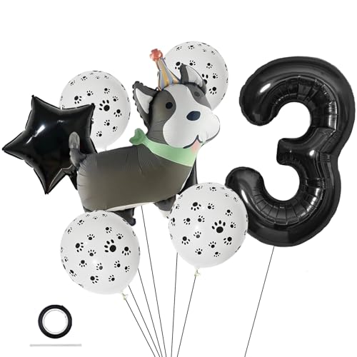 Ovanda Ballon Hund Deko 3. Geburtstag Junge, Luftballon 3. Geburtstag, Ballon Hund Deko, Folienballon 3, Kinder Geburtstagsfeier Digital Tiermotto Deko, Ekorationen für Jubiläumspartys Ovanda Ballon Hund Deko 3. Geburtstag Junge, Luftballon 3. Geburtstag, Ballon Hund Deko, Folienballon 3, Kinder Geburtstagsfeier Digital Tiermotto Deko, Ekorationen für Jubiläumspartys von Ovanda