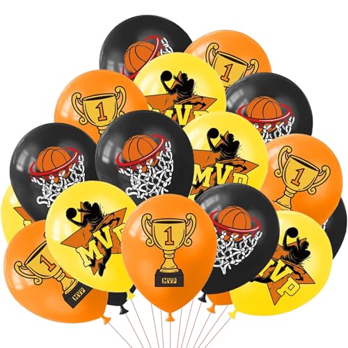 Ovanda Basketball Deko, 18 Stück Basketball Luftballon, 30CM Basketball Deko Latexballons, Orange Luftballons, Basketball Deko Geburtstag für Spieltag Sport Thema Geburtstag Party Ovanda Basketball Deko, 18 Stück Basketball Luftballon, 30CM Basketball Deko Latexballons, Orange Luftballons, Basketball Deko Geburtstag für Spieltag Sport Thema Geburtstag Party von Ovanda
