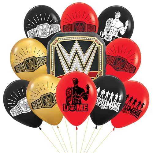 Ovanda Boxen Geburtstagsdekorationen Kampf Sport Wrestling Boxer Mottoparty Zubehör, Geburtstag Luftballons, Wrestling Gürtel, schwarz-rote Luftballons, Deadpool Geburtstag Deko, Kampfer, Boxen Sport Ovanda Boxen Geburtstagsdekorationen Kampf Sport Wrestling Boxer Mottoparty Zubehör, Geburtstag Luftballons, Wrestling Gürtel, schwarz-rote Luftballons, Deadpool Geburtstag Deko, Kampfer, Boxen Sport von Ovanda