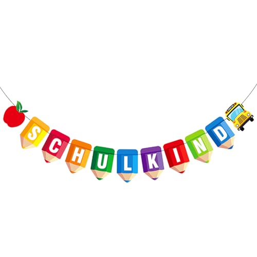 Ovanda Einschulung Deko Girlande Bunt, Filz 2025 Schulkind Girlande Banner, Einschulung Deko Banner, Endlich Schulkind Girlande Zuckertüten Wimpel mit Buchstaben Hänge Deko Banner, Schulanfang Deko Ovanda Einschulung Deko Girlande Bunt, Filz 2025 Schulkind Girlande Banner, Einschulung Deko Banner, Endlich Schulkind Girlande Zuckertüten Wimpel mit Buchstaben Hänge Deko Banner, Schulanfang Deko von Ovanda