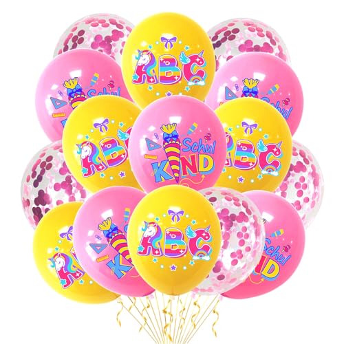 Ovanda Einschulungsdeko Mädchen 2025, Schuleinführung Deko Konfetti Luftballon Set, Einhorn Bunt Luftballons für Schuleinführung Schulanfang Einschulung Schule Mädchen Deko Ballons im Rosa Gold Ovanda Einschulungsdeko Mädchen 2025, Schuleinführung Deko Konfetti Luftballon Set, Einhorn Bunt Luftballons für Schuleinführung Schulanfang Einschulung Schule Mädchen Deko Ballons im Rosa Gold von Ovanda