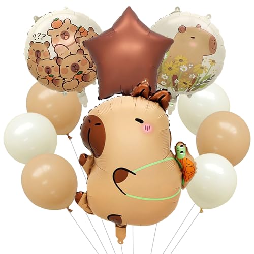 Ovanda Capybara Geburtstagsdeko, 10 PCS Cartoon Folie Ballon,Mädchen Junge Birthday Decorations,Happy Birthday Ballon,Capybara Folienballon,für Kinderparty Dekoration Geburtstagsdeko Hochzeit Festival Ovanda Capybara Geburtstagsdeko, 10 PCS Cartoon Folie Ballon,Mädchen Junge Birthday Decorations,Happy Birthday Ballon,Capybara Folienballon,für Kinderparty Dekoration Geburtstagsdeko Hochzeit Festival von Ovanda