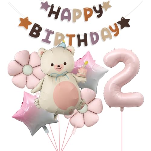 Ovanda Geburtstagsdeko 2 Jahre Mädchen, Geburtstagsdeko 2 Happy Birthday Banner, Bär Geburtstagsdeko 2 Jahre Mädchen, Ballon 2 Geburtstag Mädchen Ovanda Geburtstagsdeko 2 Jahre Mädchen, Geburtstagsdeko 2 Happy Birthday Banner, Bär Geburtstagsdeko 2 Jahre Mädchen, Ballon 2 Geburtstag Mädchen von Ovanda