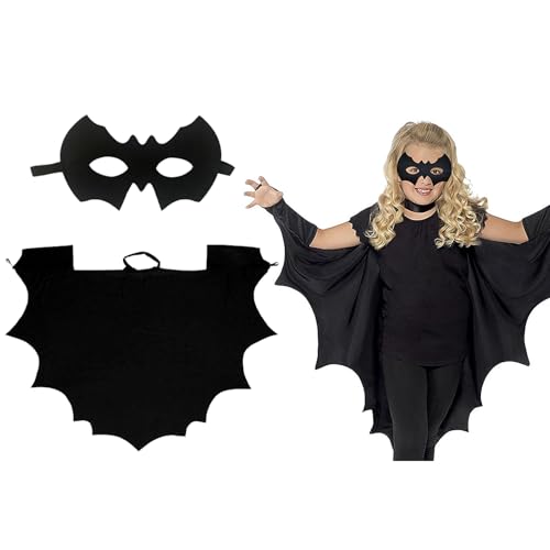 Ovanda Halloween Deko, Fledermaus Kostüm Kinder, Fledermaus Maske Kinder, Kostüm Vampir Halloween Karneval Verkleidung, für Körpergröße 125-135CM Mädchen Jungen Halloweens Karneval Cosplay Ovanda Halloween Deko, Fledermaus Kostüm Kinder, Fledermaus Maske Kinder, Kostüm Vampir Halloween Karneval Verkleidung, für Körpergröße 125-135CM Mädchen Jungen Halloweens Karneval Cosplay von Ovanda