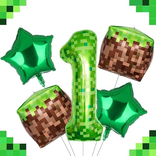 Ovanda Luftballon 1. Geburtstag, Pixelmotiv Riesige Grüne Pixel Miner Thema Luftballon Zahlen, Folienballon Buchstaben 1, Grasblöcke Luftballon, 5 Stück 100 CM XXL Luftballon, Helium Ballon 1 Ovanda Luftballon 1. Geburtstag, Pixelmotiv Riesige Grüne Pixel Miner Thema Luftballon Zahlen, Folienballon Buchstaben 1, Grasblöcke Luftballon, 5 Stück 100 CM XXL Luftballon, Helium Ballon 1 von Ovanda