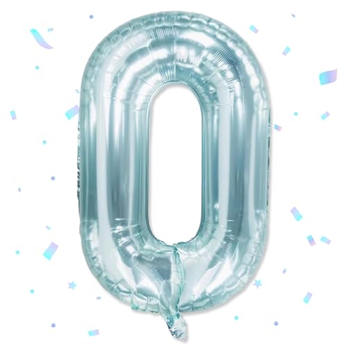 Ovanda Luftballon Geburtstag Zahl 0 Blau XXL Riesen Folienballon 100cm Geburtstagsdeko Jungen Ballon Zahl Deko, Zahlenballon, Folienballon Geburtstag, Helium Ballons Geburtstags, Fliegt mit Helium von Ovanda
