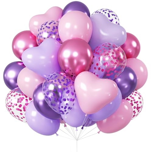 Ovanda Luftballons Rosa Lila Set, 50 Stück Lila Konfetti Ballons, Luftballons Lilas, Geburtstagsdeko Lilas, Luftballons Geburtstag, für Hochzeit Mädchen Geburtstage Babypartys Dekorationen Ovanda Luftballons Rosa Lila Set, 50 Stück Lila Konfetti Ballons, Luftballons Lilas, Geburtstagsdeko Lilas, Luftballons Geburtstag, für Hochzeit Mädchen Geburtstage Babypartys Dekorationen von Ovanda