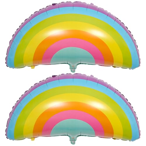 Ovanda Regenbogen Deko Kindergeburtstag, XXL Regenbogen Luftballons, Geburtstagsdeko Regenbogen,Riesig Folienballon Regenbogen Themen Party Deko für Party Feier Dekoration Geburtstag Baby Shower Taufe von Ovanda
