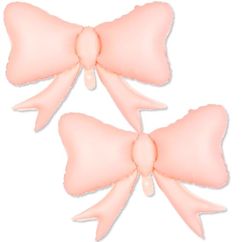 Ovanda Rosa Schleife Luftballons Geburtstag, Kindergeburtstag Deko Ballons, Schleife Helium Ballons für Babyparty Deko, Prinzessin Thema Party Dekoration, Luftballons Rosa von Ovanda