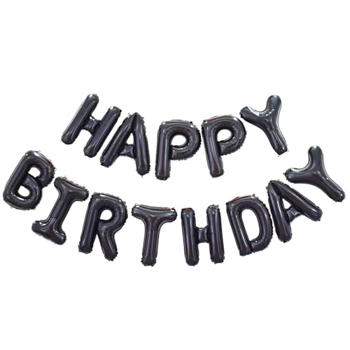 Ovanda Schwarz Happy Birthday Folienballons, 16 Zoll Aluminiumfolie Buchstaben,Happy Birthday Girlande Schwarz,Ballons Banner, Geburtstag Folienballon,für Frauen Männer Jungen Mädchen Geburtstag Party Ovanda Schwarz Happy Birthday Folienballons, 16 Zoll Aluminiumfolie Buchstaben,Happy Birthday Girlande Schwarz,Ballons Banner, Geburtstag Folienballon,für Frauen Männer Jungen Mädchen Geburtstag Party von Ovanda