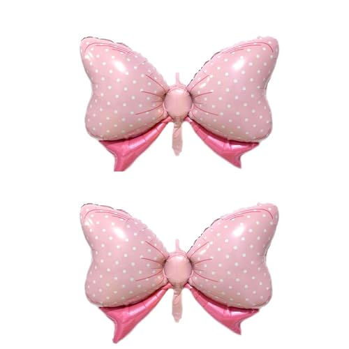 Ovanda XXL Luftballon Schmetterling, Geschenk Happy Birthday Luftballon Deko, Rosa Schleife Folienballon, Geburtstag Mädchen Kindergeburtstag, Fasching Karneval Mädchen, Schmetterling Deko Geburtstag von Ovanda