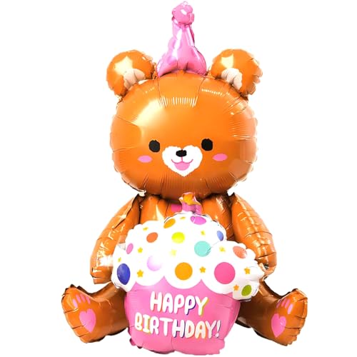 Ovanda XXL Teddy-Bär Braun Ballon, Happy Birthday Ballon, Folienballon, Baby Bär Ballons, Bären-FöRmige Helium Ballons, Bären Deko,Tier Luftballons,für Kinder Junge Mädchen Geburtstag,Baby Shower Deko Ovanda XXL Teddy-Bär Braun Ballon, Happy Birthday Ballon, Folienballon, Baby Bär Ballons, Bären-FöRmige Helium Ballons, Bären Deko,Tier Luftballons,für Kinder Junge Mädchen Geburtstag,Baby Shower Deko von Ovanda