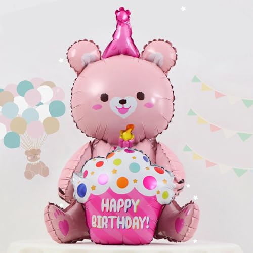 Ovanda XXL Teddy-Bär Rosa Ballon, Bären-FöRmige Helium Ballons, Bären Deko, Happy Birthday Ballon, Folienballon, Baby Bär Ballons, Tier Luftballons,für Kinder Junge Mädchen Geburtstag,Baby Shower Deko Ovanda XXL Teddy-Bär Rosa Ballon, Bären-FöRmige Helium Ballons, Bären Deko, Happy Birthday Ballon, Folienballon, Baby Bär Ballons, Tier Luftballons,für Kinder Junge Mädchen Geburtstag,Baby Shower Deko von Ovanda