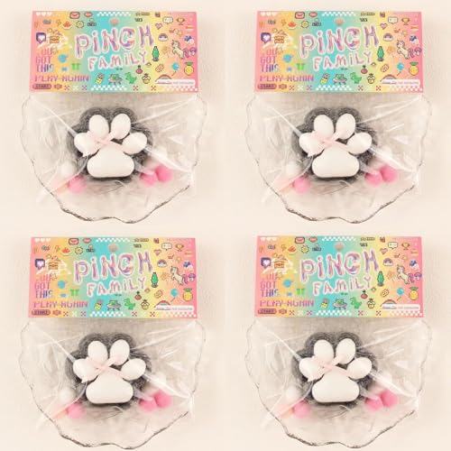 4pcs Katzen Pfoten Squishy, Squishy Cat Paw, Katzenpfoten Squishy Toy,Süße Katzenpfoten Stressabbau Fidget Toys für Erwachsene (Black 1) von Oveallgo