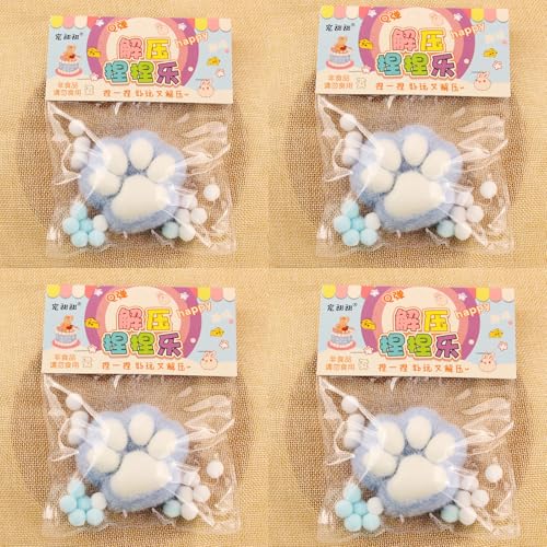 4pcs Katzen Pfoten Squishy, Squishy Cat Paw, Katzenpfoten Squishy Toy,Süße Katzenpfoten Stressabbau Fidget Toys für Erwachsene (Blue) von Oveallgo