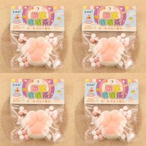 4pcs Katzen Pfoten Squishy, Squishy Cat Paw, Katzenpfoten Squishy Toy,Süße Katzenpfoten Stressabbau Fidget Toys für Erwachsene (White) von Oveallgo