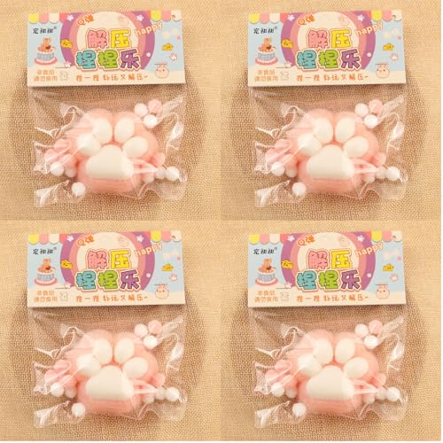 4pcs Katzen Pfoten Squishy, Squishy Cat Paw, Katzenpfoten Squishy Toy,Süße Katzenpfoten Stressabbau Fidget Toys für Erwachsene (pink) von Oveallgo