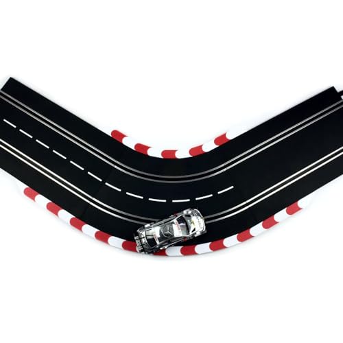 Overdrive-Racing Curbs/Kerbs Kompatibel mit Carrera 124 132 Kurven Geraden Randsteine Randstreifen Slotcar, Set:Rot-Weiß (Inkl. Anfang/Ende) von Overdrive-Racing