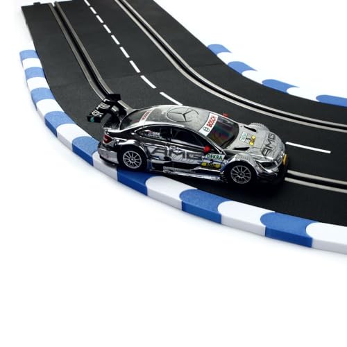 Overdrive-Racing Curbs/Kerbs Kompatibel mit Carrera 124 132 Kurven Geraden Randsteine Randstreifen Slotcar Blau-Weiß von Overdrive-Racing