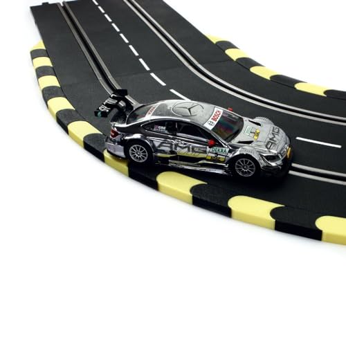 Overdrive-Racing Curbs/Kerbs Kompatibel mit Carrera 124 132 Kurven Geraden Randsteine Randstreifen Slotcar Schwarz-Gelb von Overdrive-Racing