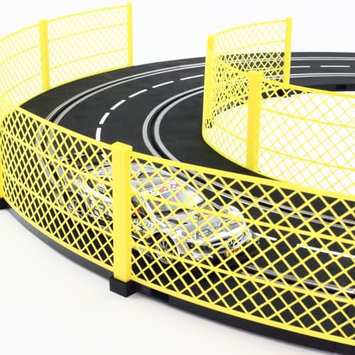 Overdrive-Racing Fangzaun System Gelb 3m kompatibel mit Carrera Digital 124 132 EVO Kurven Geraden Zaun Bande Slotcar von Overdrive-Racing