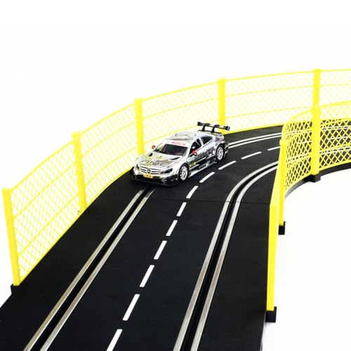 Overdrive-Racing Fangzaun System gelb 1m kompatibel mit Carrera Digital 124 132 EVO Kurven Geraden Zaun Bande Slotcar von Overdrive-Racing