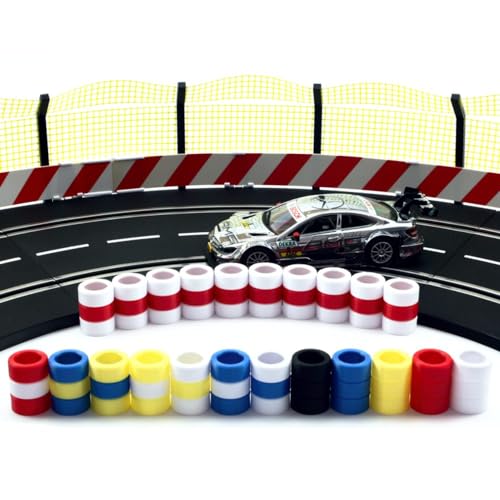 Overdrive-Racing Reifenstapel Kompatibel mit Carrera 124 132 Slotcar Reifen Kurven Geraden Deko Boxengasse, Reifenstapel:Blau (10x) von Overdrive-Racing