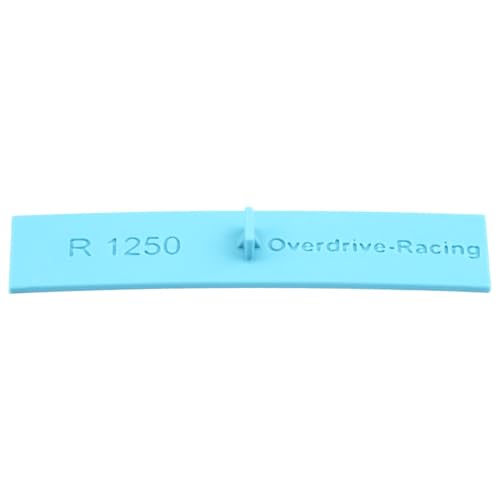 Overdrive-Racing Spur 0 - Flexgleis Radien Schablonen Gleisschablonen - Spurweite 32mm - Blau - 1:45, Radius:R 1250mm von Overdrive-Racing