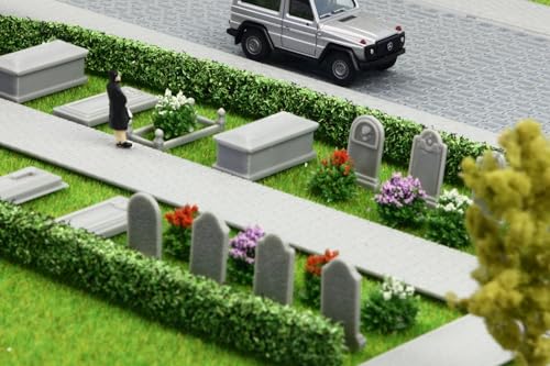 Overdrive-Racing Spur TT 1:120 Friedhof Grabsteine '19 Stück' Gräber Gruft Kreuze Kirche von Overdrive-Racing