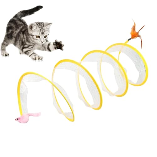 Assumption Cat Tunnel, Folded Cat Tunnel, Cat Toys Tunnels for Indoor Cats, Gertar Cat Toy, Gertar Cat Tunnel Toy, Cat Donut Tunnel, Interactive Cat Toys for Outdoor Activity (A) von Overe