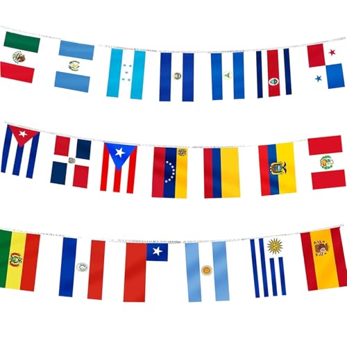 Owddddtnxc Spanische Klassenzimmerdekorationen 19.7ft akribische Polyester -String -Flaggen 7, 9x11, 8 Zoll 20 spanischsprachige Landflaggen für traditionelle Monate und kulturelle Ereignisse Owddddtnxc Spanische Klassenzimmerdekorationen 19.7ft akribische Polyester -String -Flaggen 7, 9x11, 8 Zoll 20 spanischsprachige Landflaggen für traditionelle Monate und kulturelle Ereignisse von Owddddtnxc