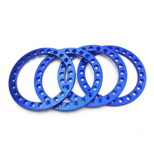 OwlKay RC-Zubehör 4 Stück CNC-Aluminiumlegierung 1,9 Zoll Radfelge äußere Beadlock-Ringe for Axial SCX10 1/10 RC Crawler Auto Ersatzteile (Color : Blauw) von OwlKay