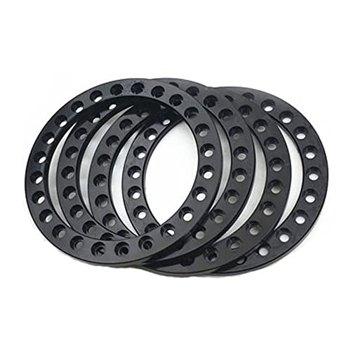 OwlKay RC-Zubehör 4 Stück CNC-Aluminiumlegierung 1,9 Zoll Radfelge äußere Beadlock-Ringe for Axial SCX10 1/10 RC Crawler Auto Ersatzteile (Color : Svart) von OwlKay
