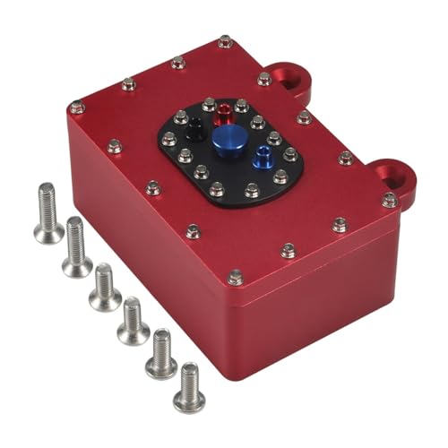 OwlKay RC-Zubehör Brennstoffzellen-Empfängerbox aus Aluminiumlegierung im Maßstab 1:10 for 1/8 1/10 RC Rigs Crawler Capra RR10 SCX10 PRO VS4-10 TRX4 TRX6 TF2 D90 CC02 (Color : Rood) von OwlKay